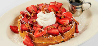  Giant Belgian Waffle with Strawberries, Pecans and Chantilly Cream